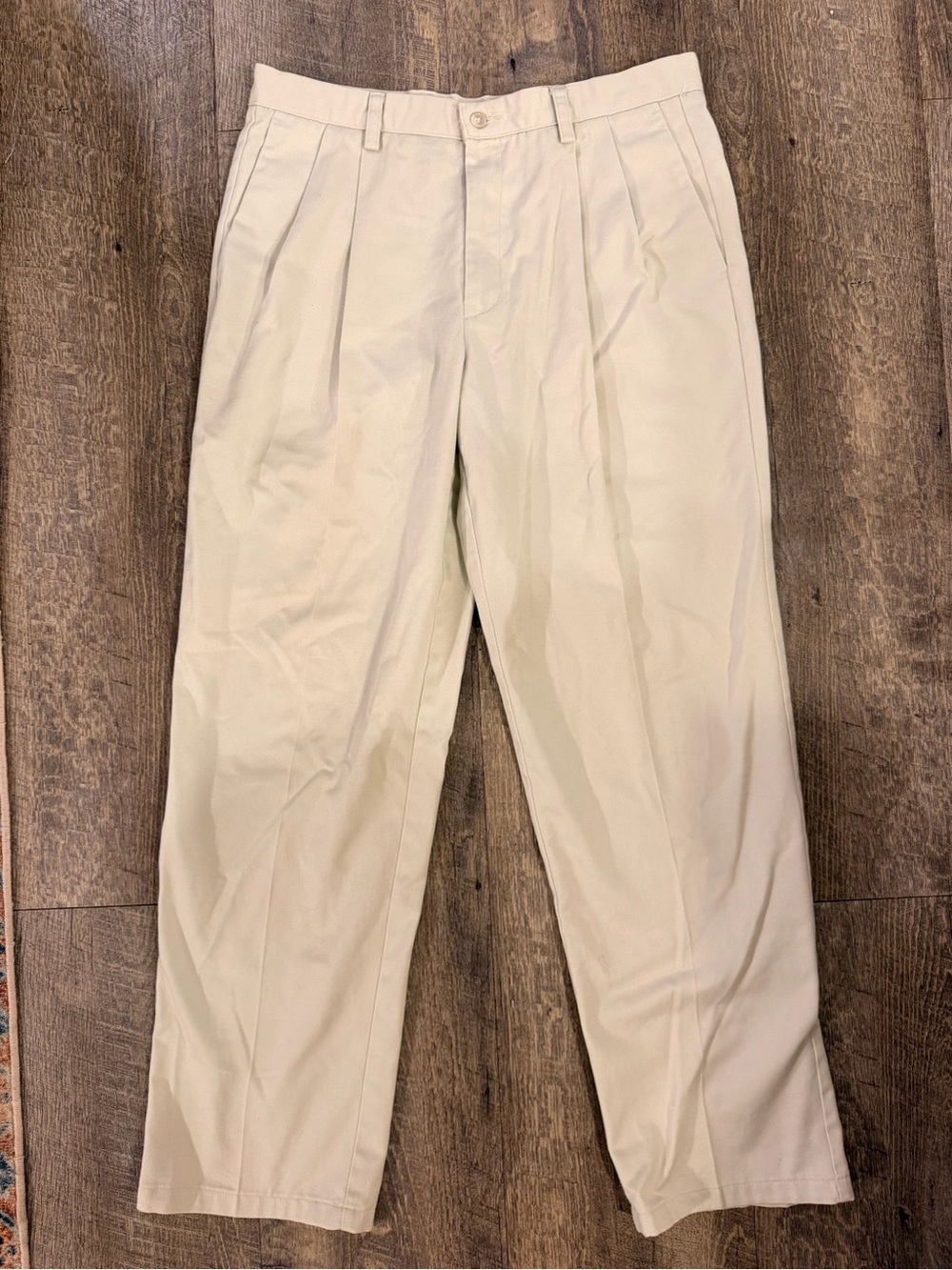 Dockers Off-White Pleated Cotton Pants W34 L32